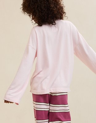 Aerie Quarter Snap Sweatshirt - Pink Petal