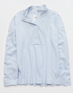Aerie Quarter Snap Sweatshirt - Misty Sky