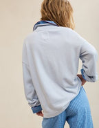 Aerie Quarter Snap Sweatshirt - Misty Sky