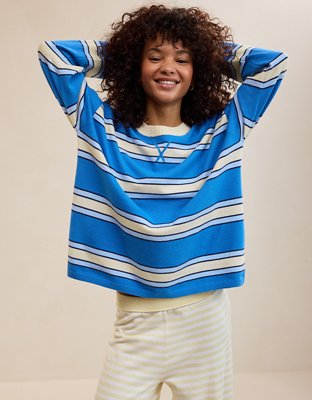 Aerie Sunday Soft Crew Sweater - Rome Blue