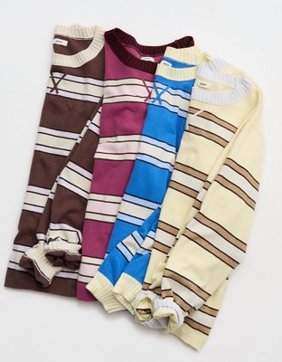 Aerie Sunday Soft Crew Sweater - Rome Blue
