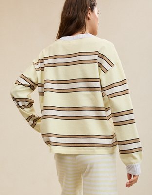 Aerie Sunday Soft Crew Sweater - Cozy Yellow