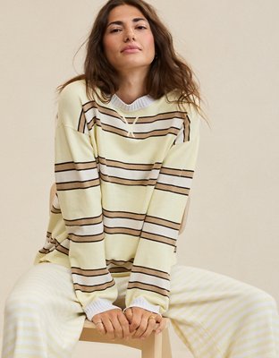 Aerie Sunday Soft Crew Sweater - Cozy Yellow