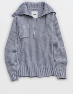 Aerie So Nostalgic Quarter Zip Sweater - Radiance