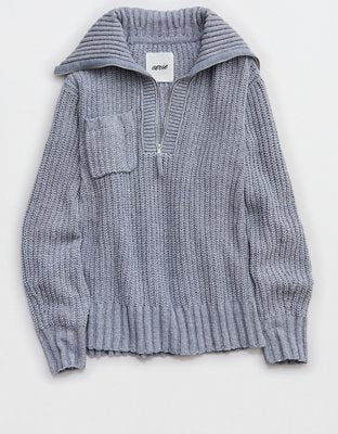 Aerie So Nostalgic Quarter Zip Sweater - Radiance