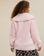 Aerie So Nostalgic Quarter Zip Sweater - Pink Petal