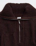 Aerie So Nostalgic Quarter Zip Sweater - Deep Earth