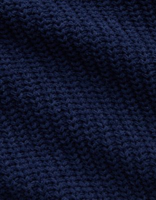 Aerie So Nostalgic Quarter Zip Sweater - Navy