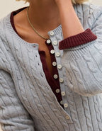 Aerie Cotton Cable Henley Sweater - Medium Heather Gray
