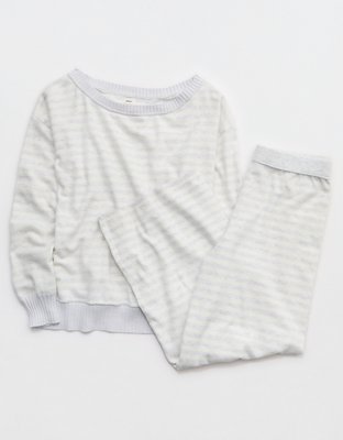 Aerie Sunday Soft Off-The-Shoulder Sweater - Light Heather Gray