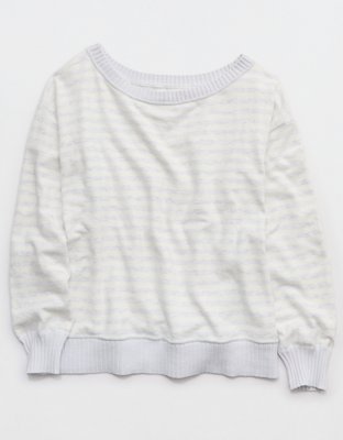 Aerie Sunday Soft Off-The-Shoulder Sweater - Light Heather Gray