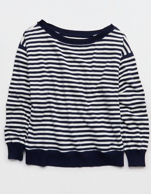 Aerie Sunday Soft Off-The-Shoulder Sweater - Navy