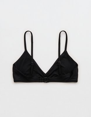 Aerie Skinny Strap Voop Bikini Top - True Black
