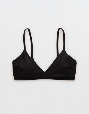 Aerie Skinny Strap Voop Bikini Top - True Black