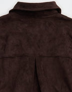 Aerie Faux Suede Bomber Jacket - Deep Earth