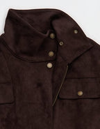 Aerie Faux Suede Bomber Jacket - Deep Earth