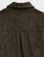 Aerie Faux Suede Bomber Jacket - Festive Olive