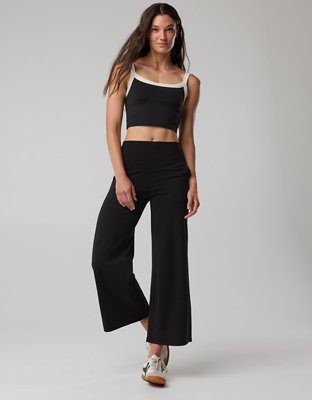 OFFLINE By Aerie Real Me XTRA High Waisted Crop Trouser - True Black