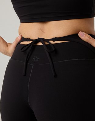 OFFLINE By Aerie Real Me XTRA High Waisted Tie Back Trouser - True Black