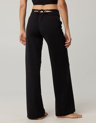 OFFLINE By Aerie Real Me XTRA High Waisted Tie Back Trouser - True Black