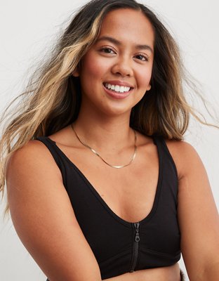 Slick Chicks Adaptive Wireless Zipper Bra - True Black