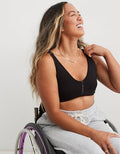 Slick Chicks Adaptive Wireless Zipper Bra - True Black