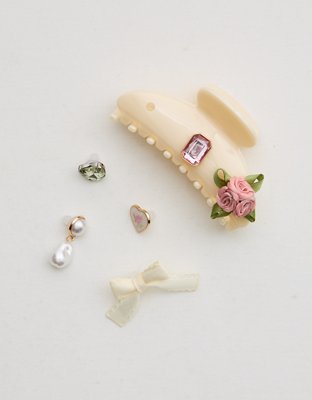 KitschPop™️ Curved Claw Clip & Charms - Multi
