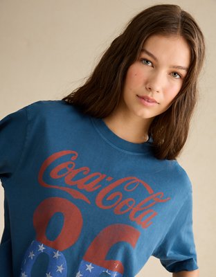 AE Boxy Coca-Cola Graphic T-Shirt - Dark Indigo