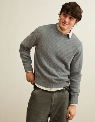 AE Horizontal Stitch Sweater - Gray Heather