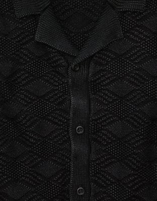 AE Garment-Washed Sweater Polo - Dark Shadow