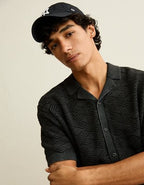 AE Garment-Washed Sweater Polo - Dark Shadow