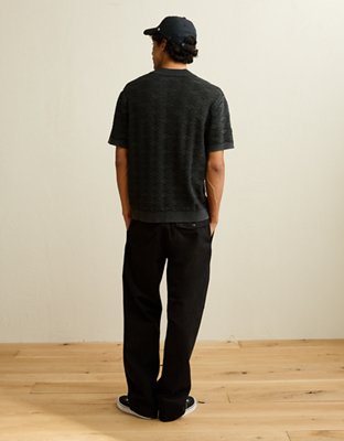 AE Garment-Washed Sweater Polo - Dark Shadow