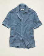 AE Garment-Washed Sweater Polo - Light Blue