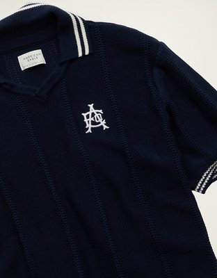 AE Graphic Sweater Polo - Navy
