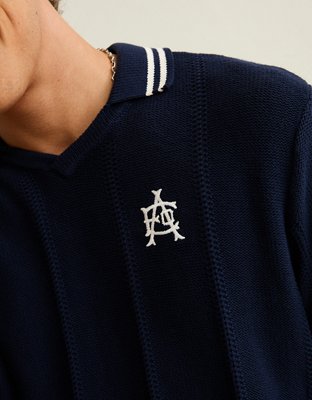 AE Graphic Sweater Polo - Navy