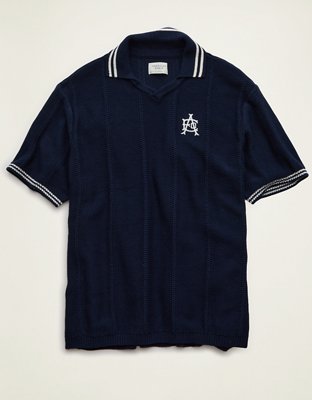AE Graphic Sweater Polo - Navy