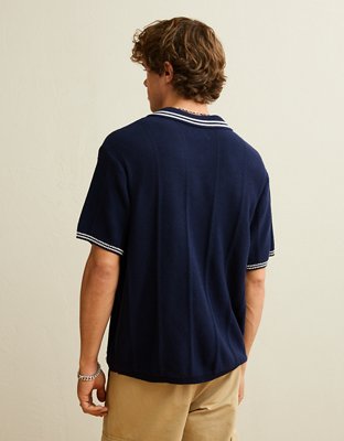 AE Graphic Sweater Polo - Navy