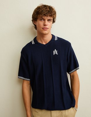 AE Graphic Sweater Polo - Navy