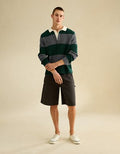 AE Shaker Stitch Rugby Sweater Polo - Green