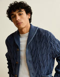 AE Chunky Knit Shawl Cardigan - Dark Indigo