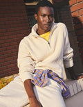 AE Quarter-Zip Fisherman Sweater - Oatmeal Heather