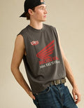 AE Boxy Honda Racing Graphic Tank Top - Dusted Slate