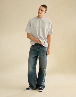 AE Boxy Fit Sueded Jersey T-Shirt - Heather Gray