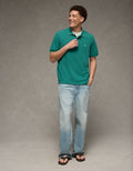 AE Standard Fit Pop Logo Pique Polo Shirt - Green