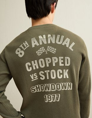 AE Standard Fit Graphic Thermal Shirt - Olive