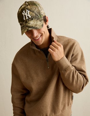 AE Laidback Luxe Quarter-Zip Sweatshirt - Light Brown
