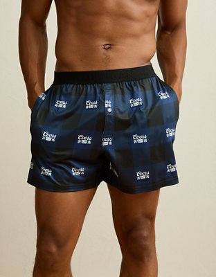 AEO Men's Coors Ultra Soft Pocket Boxer Short - Blue Black