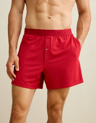 AEO Men's Ultra Soft Pocket Boxer Short - Brick Red