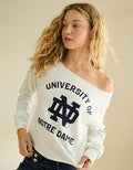 AE Notre Dame Off-the-Shoulder Graphic T-Shirt - Green