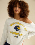 AE Michigan Wolverines Off-the-Shoulder Graphic T-Shirt - Yellow